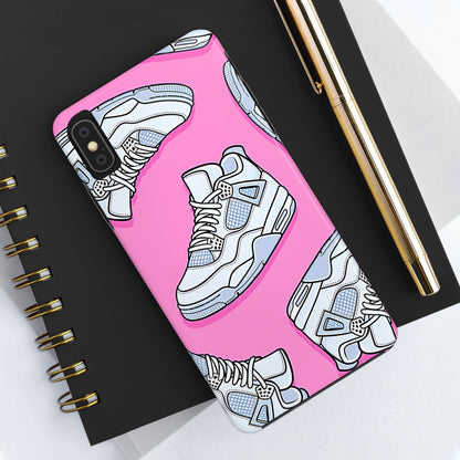 Funda resistente para teléfono con diseño de zapatillas Jordan 4 blancas | Estética