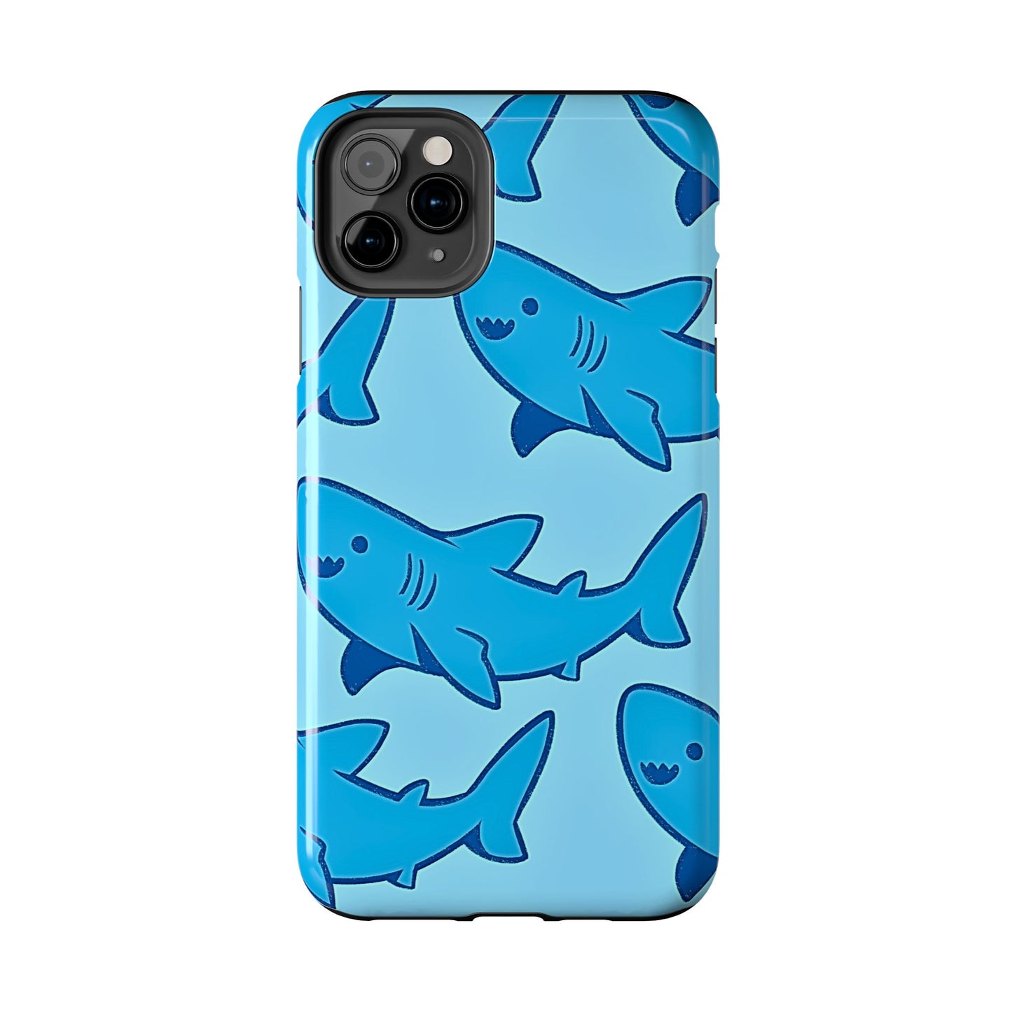 Smiley Shark Fun Pattern Tough Phone Case | Animals