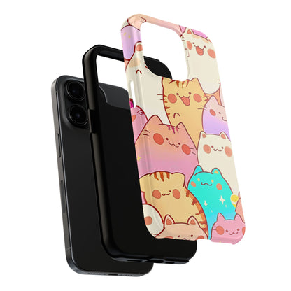 Kawaii Chubby Adorable Cats Tough Phone Case | Animals