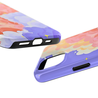 Funda resistente para teléfono con diseño de nubes de colores de ensueño | Estética