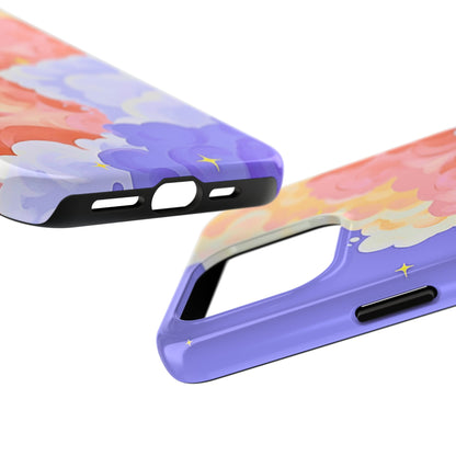 Funda resistente para teléfono con diseño de nubes de colores de ensueño | Estética