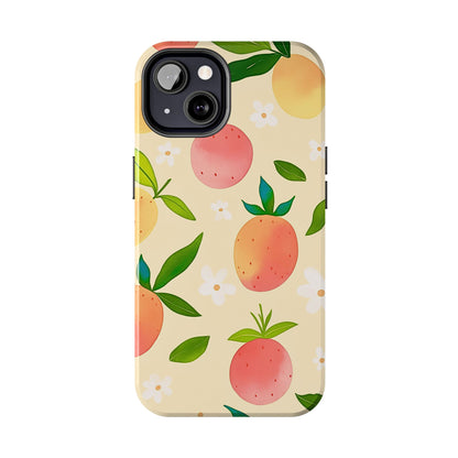 Mango Orange Fruit Pattern Tough Phone Case | Aesthetic