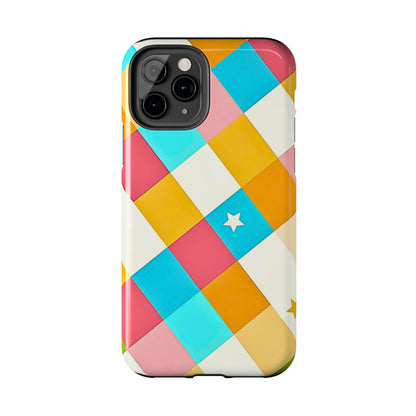 Vibrant Preppy Checkered Tough Phone Case | Aesthetic