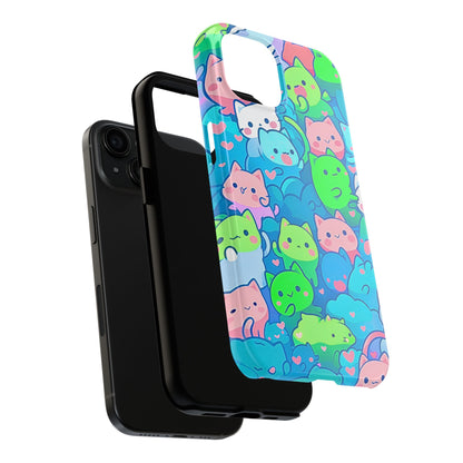 Cute Colorful Cats Pattern Style Tough Phone Case | Animals
