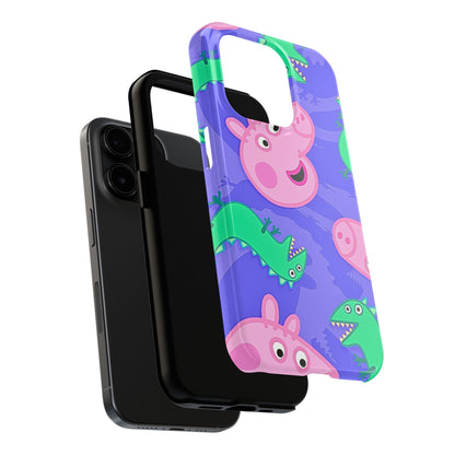 Peppa Pig & George Dinosaur Pattern Tough Phone Case | Cartoons - Peppa Pig