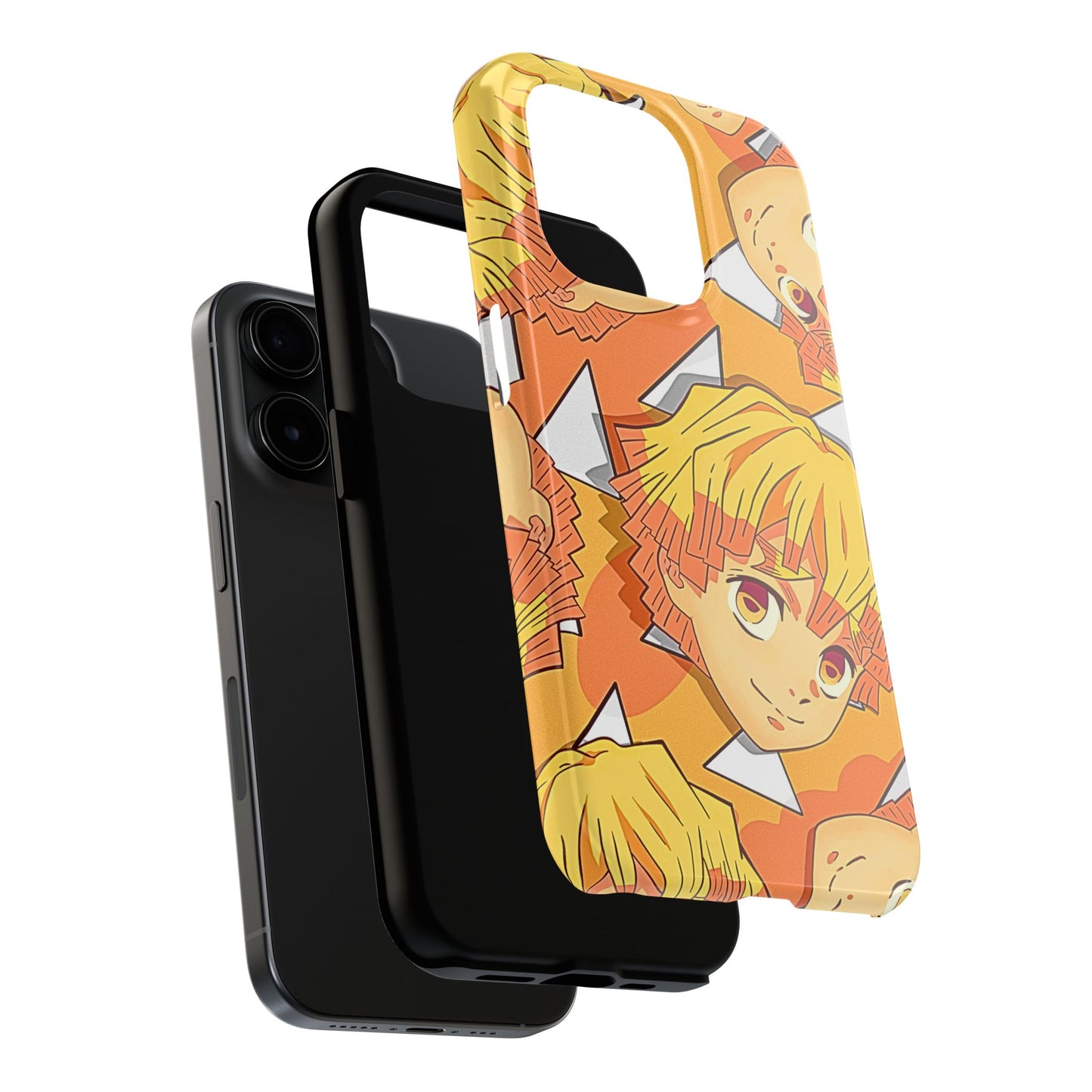 Zenitsu Agatsuma Haori Head Pattern Tough Phone Case | Anime - Demon Slayer