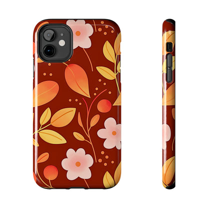 Autumn Fall Leaf Pattern Tough Phone Case | Aesthetic