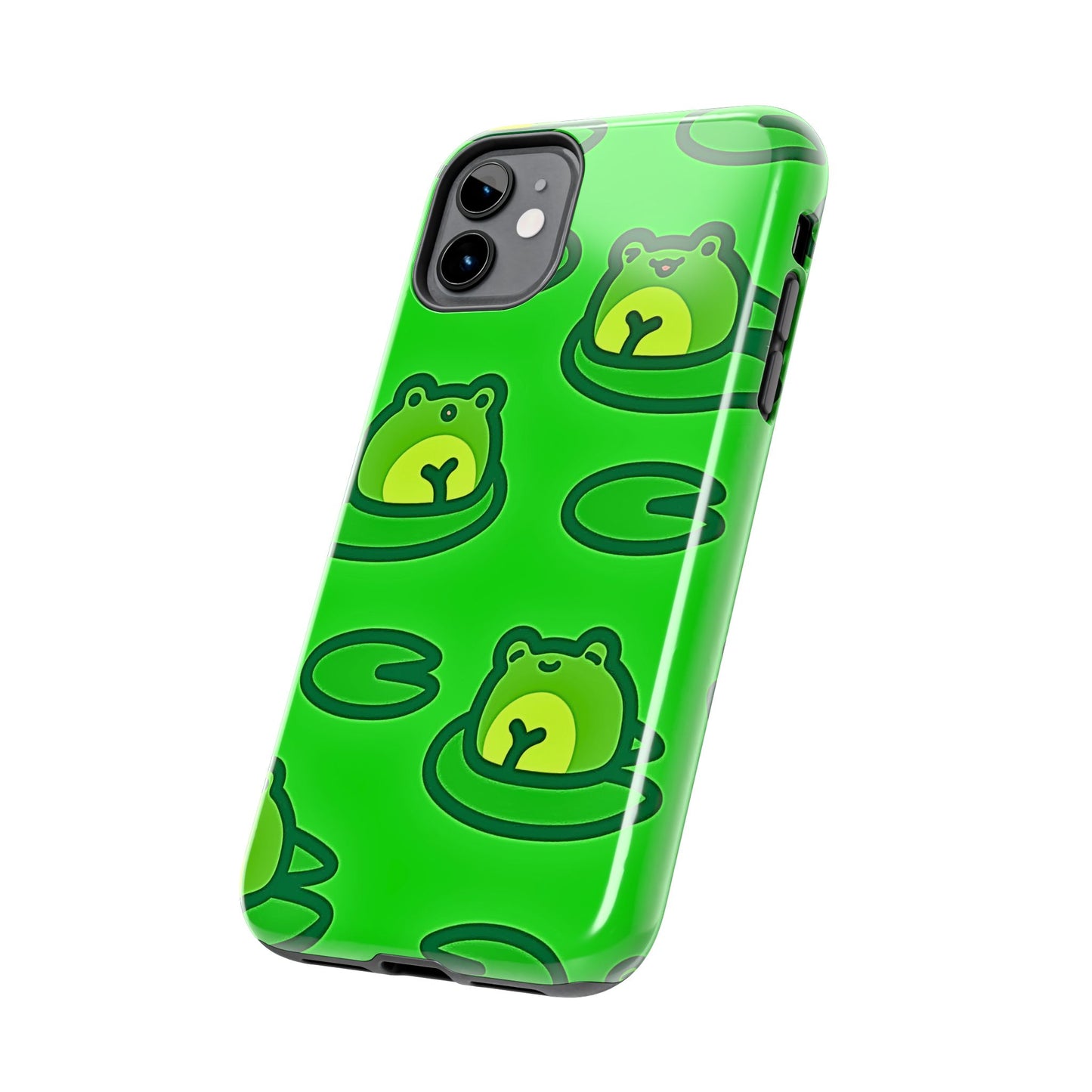 Cute Green Frogs Pattern Tough Phone Case | Animals
