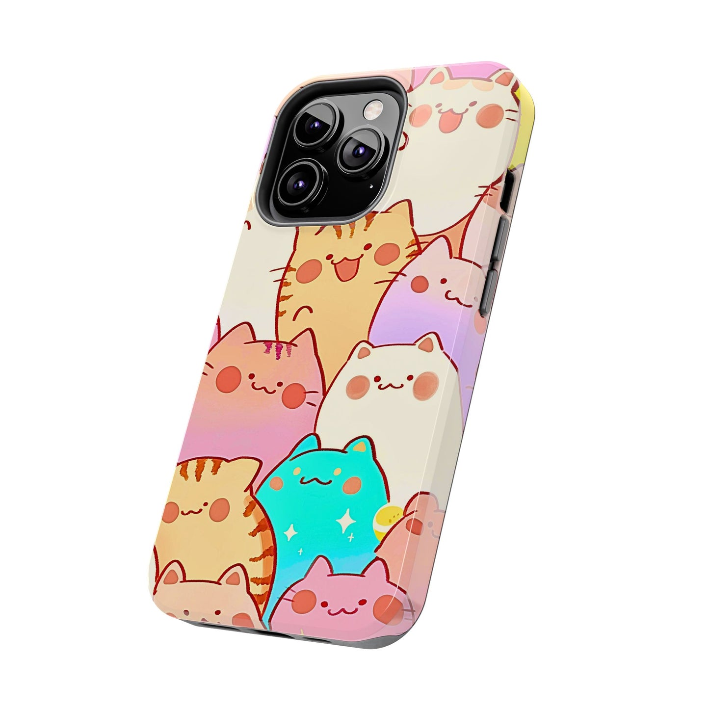Kawaii Chubby Adorable Cats Tough Phone Case | Animals