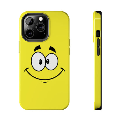 Smiley Happy Face Yellow Minimalist Cartoon Tough Phone Case | Funny