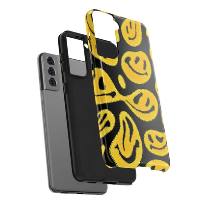 Funda resistente para teléfono con cara sonriente psicodélica colorida (versión 1) | Estética