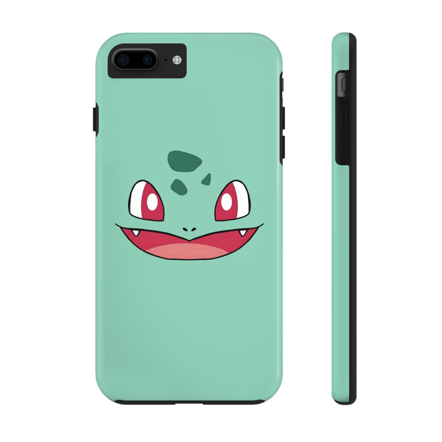 Green Leaf Dino Smile Red Eyes Cute Creature Tough Phone Case | Anime