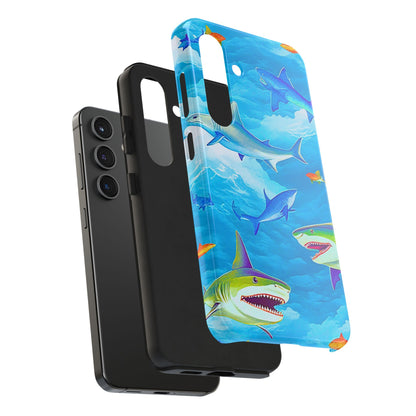 Sharks in the Sky Pattern Style Tough Phone Case | Animals