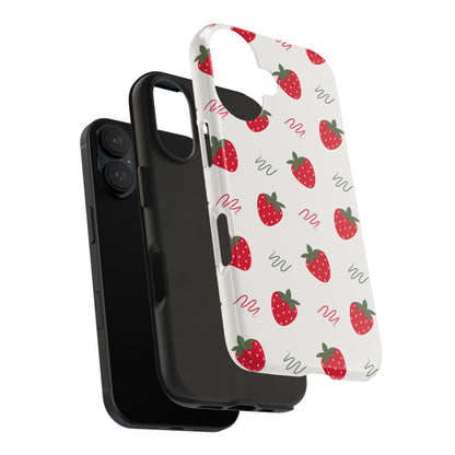 Strawberry Doodle Delight Tough Phone Case | Food