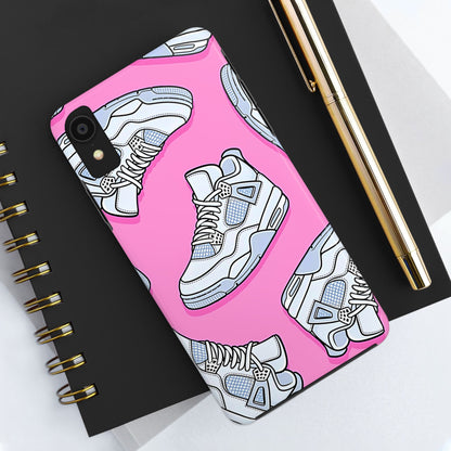 Funda resistente para teléfono con diseño de zapatillas Jordan 4 blancas | Estética