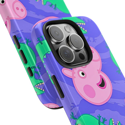 Peppa Pig & George Dinosaur Pattern Tough Phone Case | Cartoons - Peppa Pig
