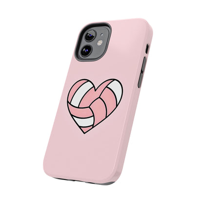 Pink Volleyball Heart Tough Phone Case | Aesthetic