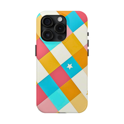 Vibrant Preppy Checkered Tough Phone Case | Aesthetic