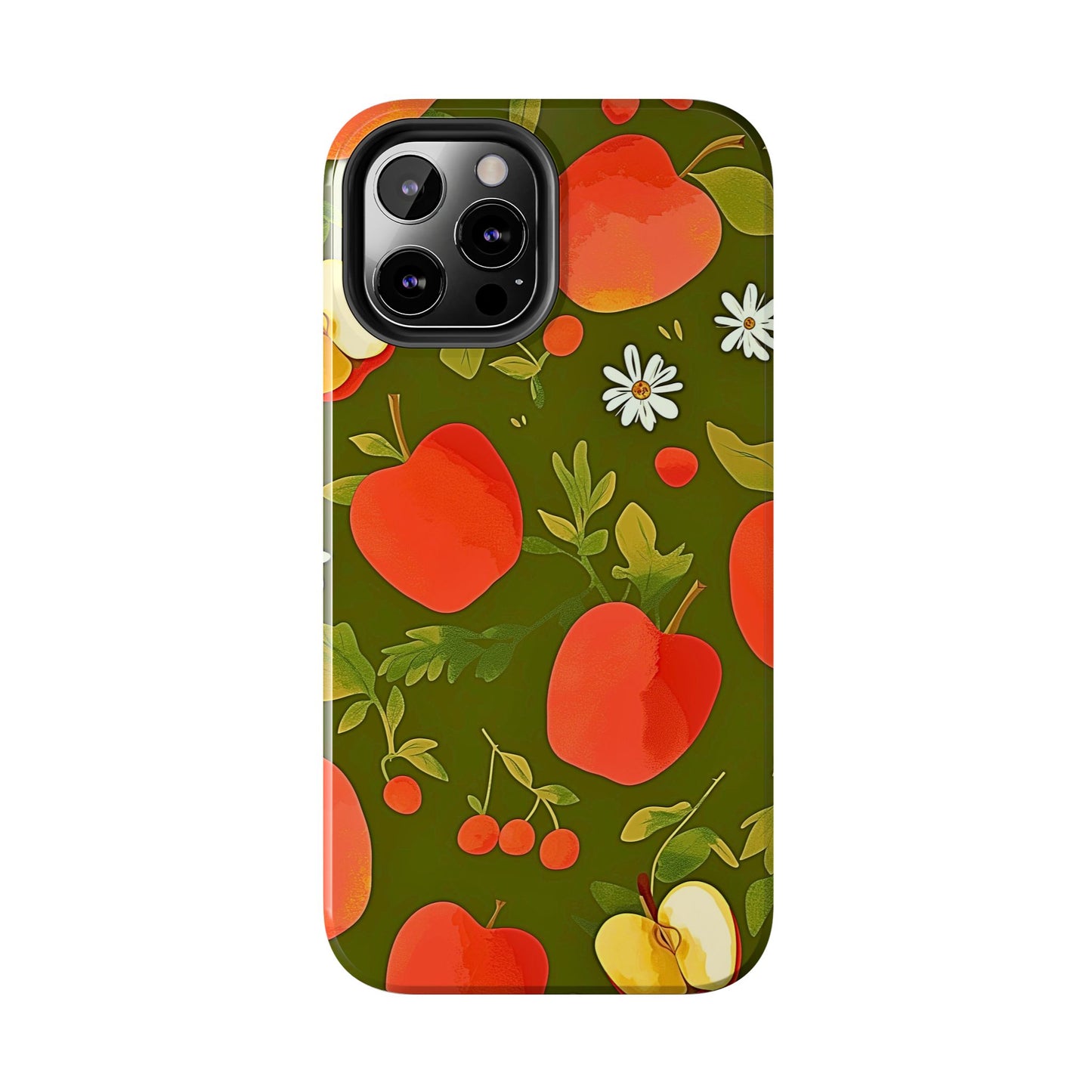 Funda/Cubierta resistente para teléfono con diseño de manzanas y bayas | Estética