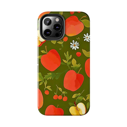 Funda/Cubierta resistente para teléfono con diseño de manzanas y bayas | Estética