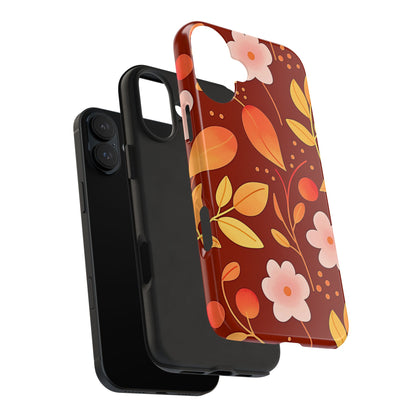 Autumn Fall Leaf Pattern Tough Phone Case | Aesthetic