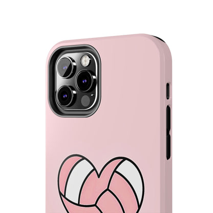 Pink Volleyball Heart Tough Phone Case | Aesthetic