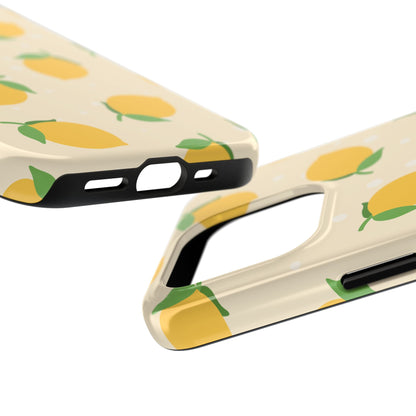 Cute Aesthetic Lemon Pattern Citrus Design Tough Phone Case | Food