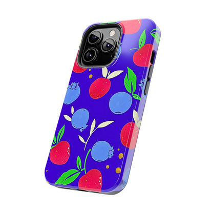Funda resistente para teléfono con diseño de arándanos y fresas | Estética