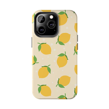 Cute Aesthetic Lemon Pattern Citrus Design Tough Phone Case | Food