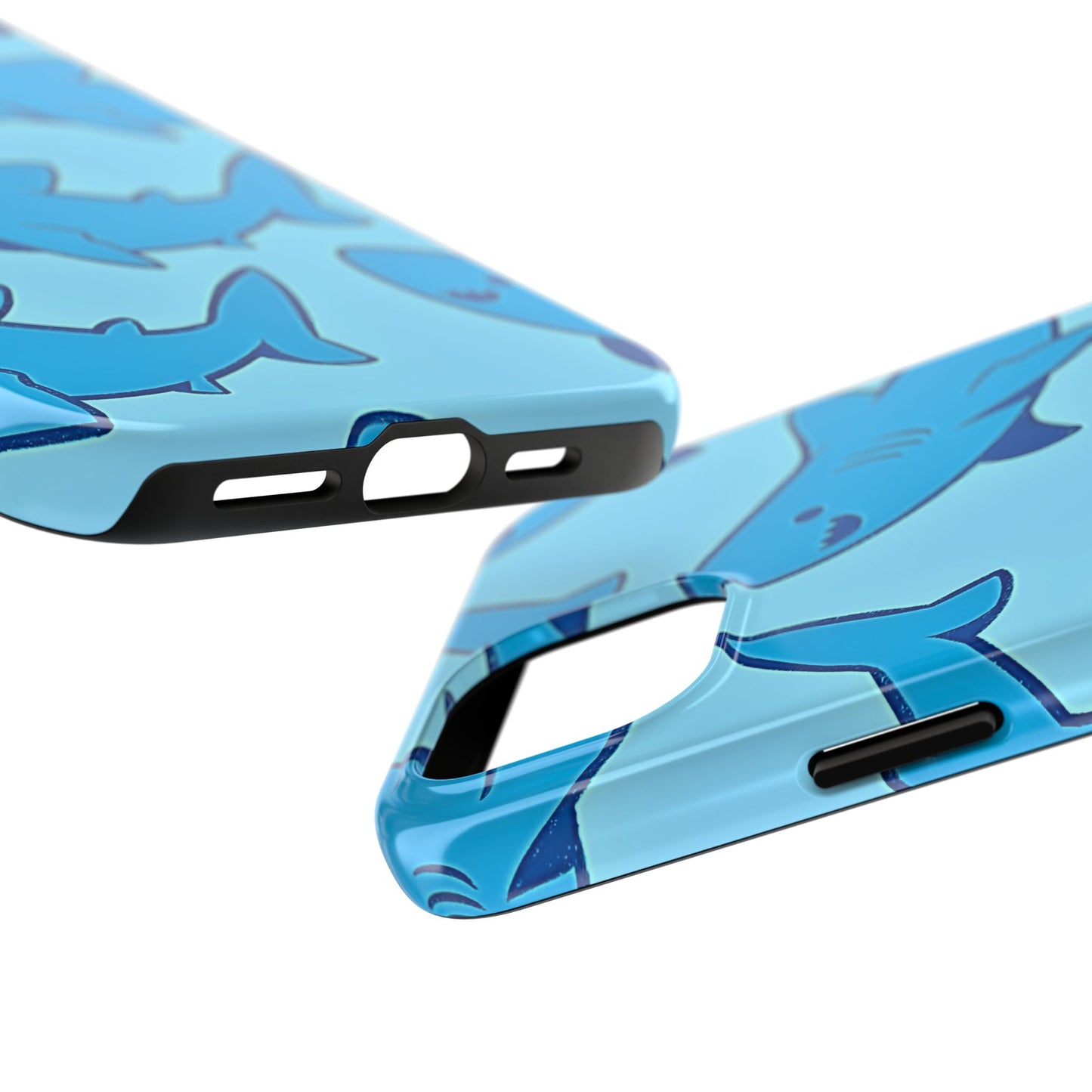 Smiley Shark Fun Pattern Tough Phone Case | Animals