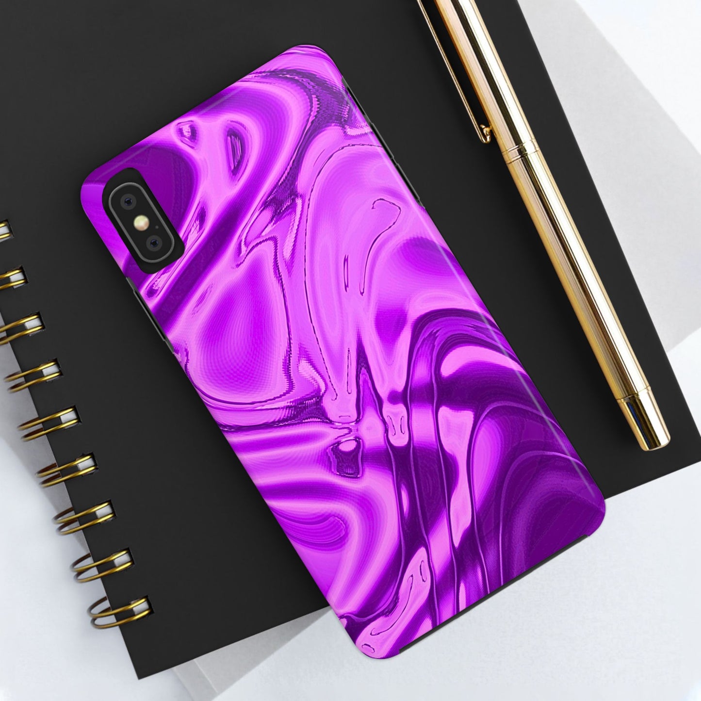 Liquid Metal Purple Tough Phone Case | Aesthetic