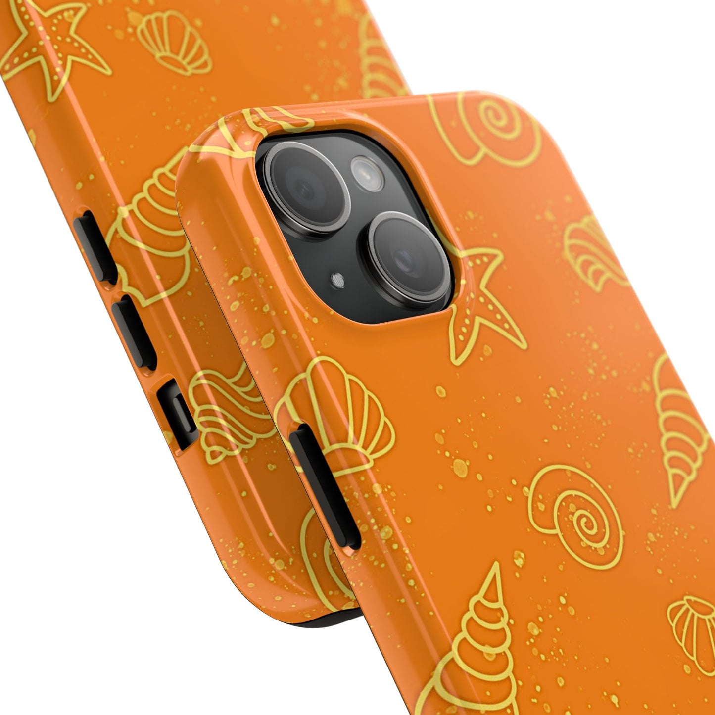 Funda resistente para teléfono con diseño de conchas naranjas | Estética