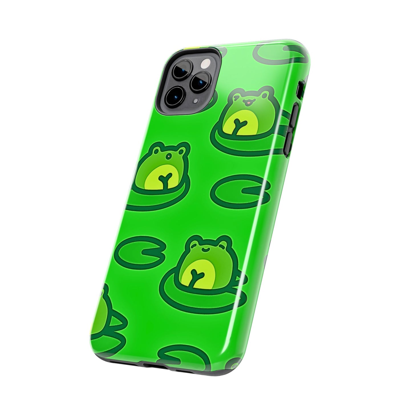 Cute Green Frogs Pattern Tough Phone Case | Animals