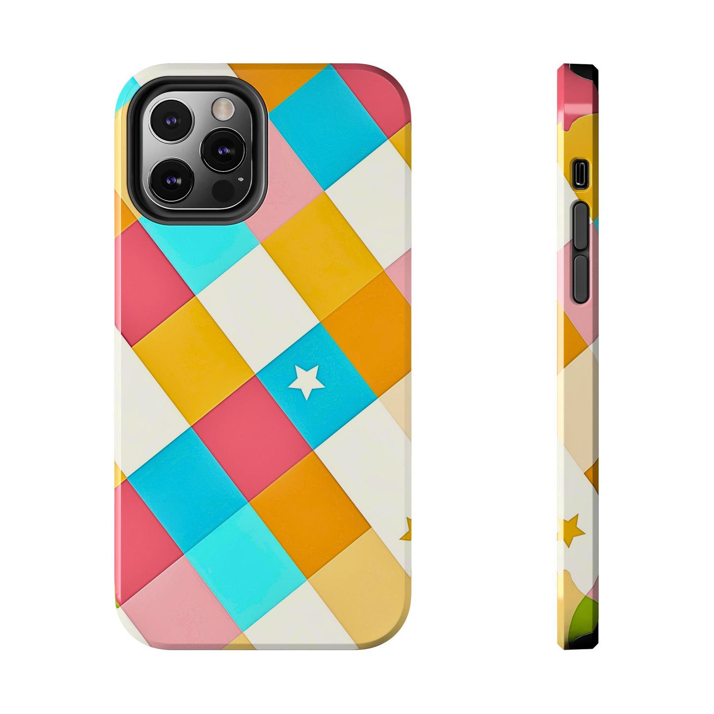 Vibrant Preppy Checkered Tough Phone Case | Aesthetic