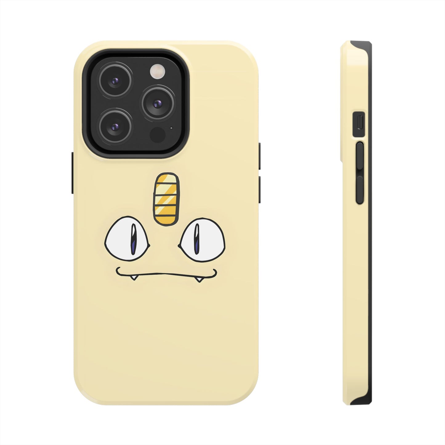 Cat Minimal Gold Coin Face Tough Phone Case | Anime
