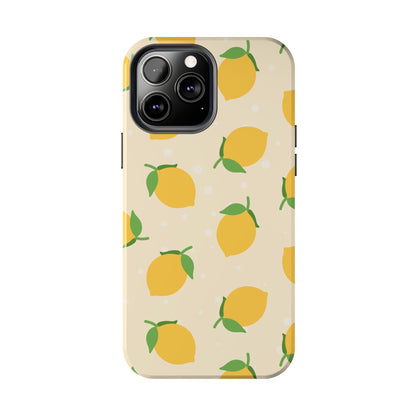 Cute Aesthetic Lemon Pattern Citrus Design Tough Phone Case | Food