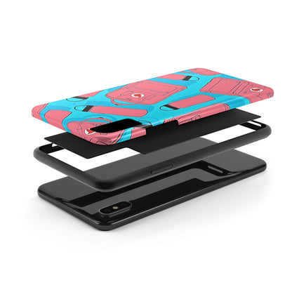 VSCO Kanken Backpack Water Bottle Pink & Blue Tough Phone Case | Aesthetic