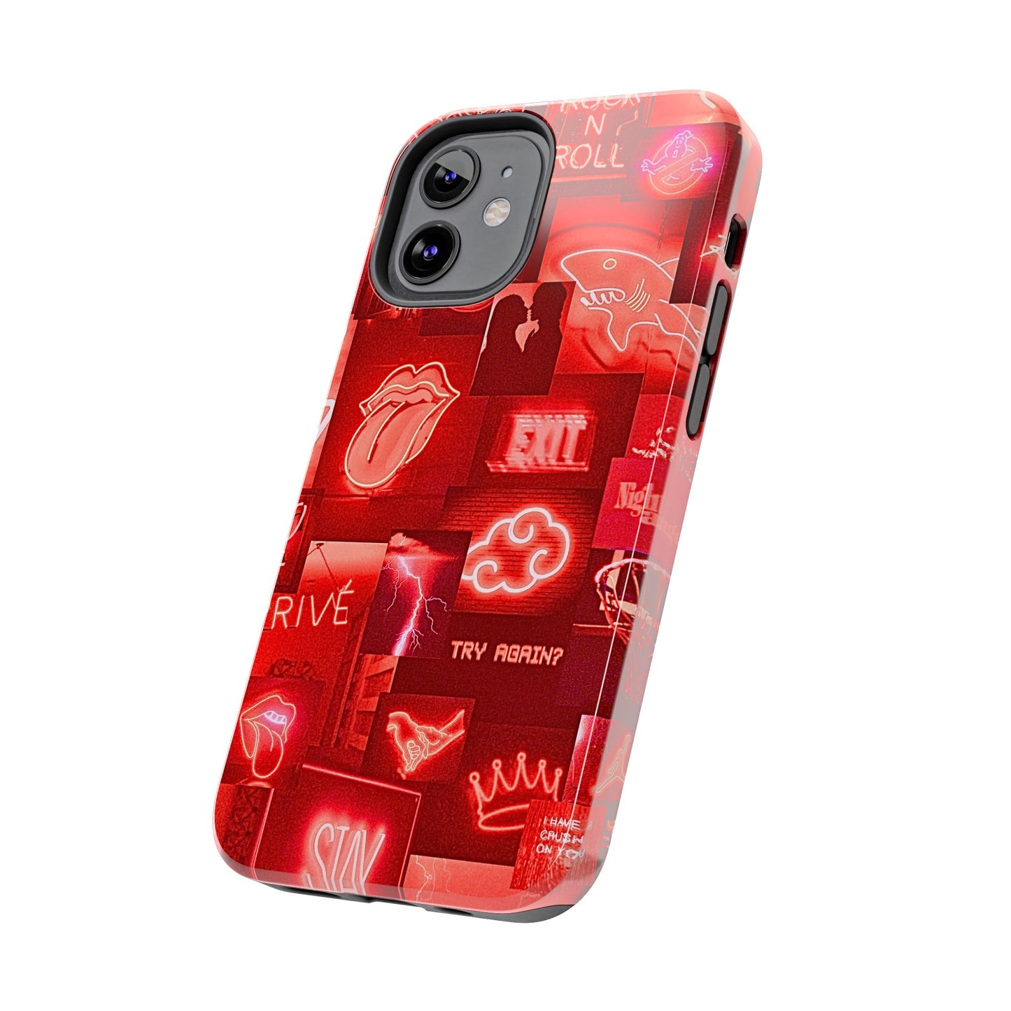 Funda resistente para teléfono con diseño de neón rojo | Estética