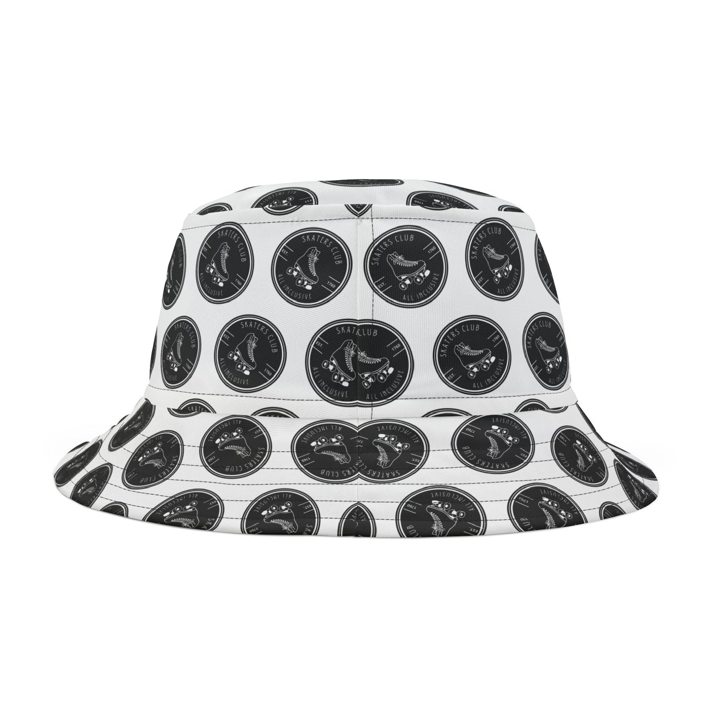 Black Round Skaters Club Bucket Hat
