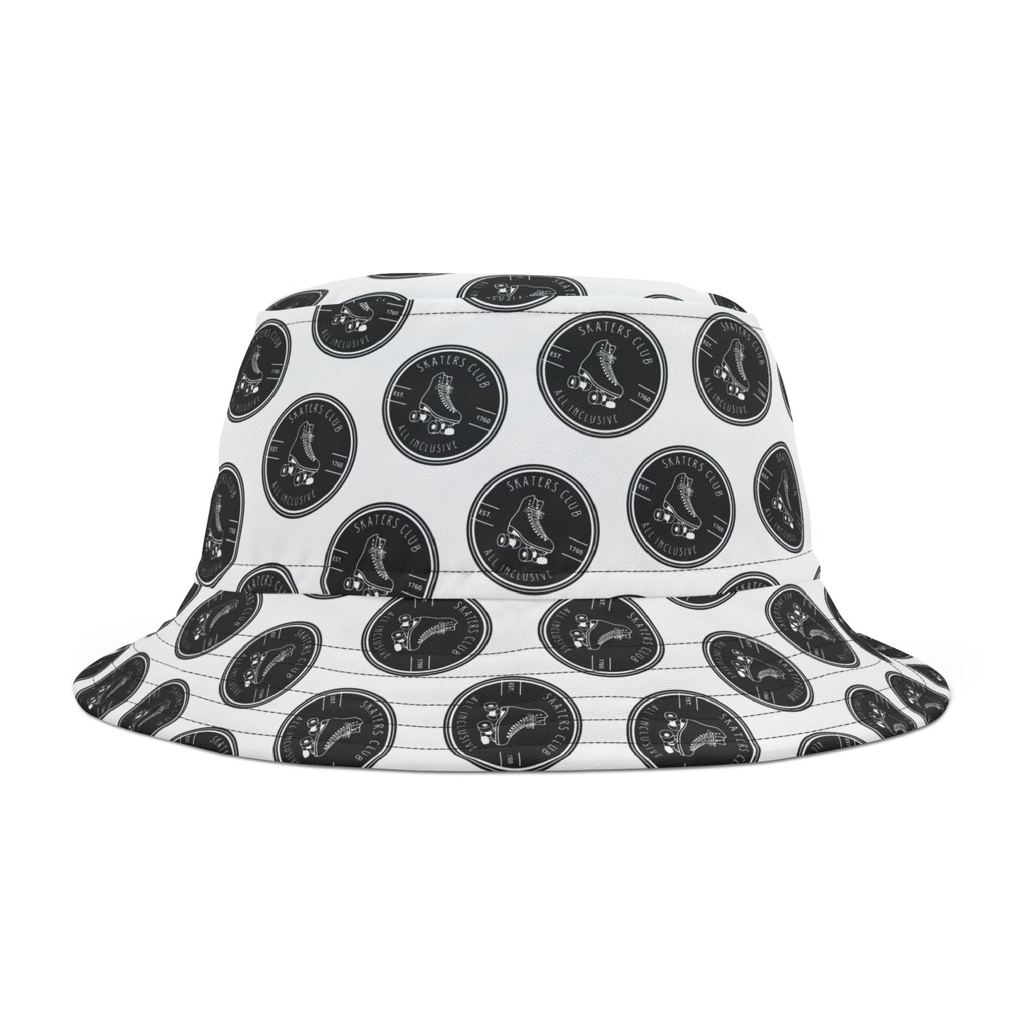 Black Round Skaters Club Bucket Hat