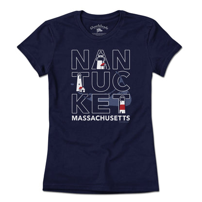 Nantucket MA Stacked T-Shirt