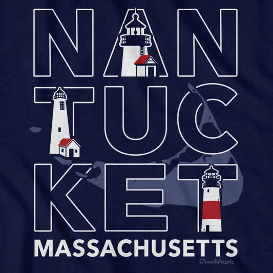 Nantucket MA Stacked T-Shirt