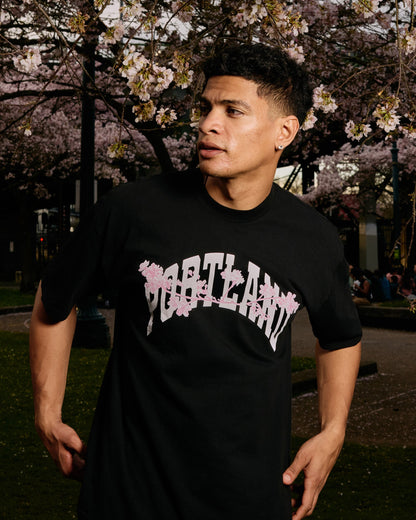 All-American Halftone Blossom Tee - Black