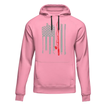 Fishing Rod American Flag Unisex Hoodie