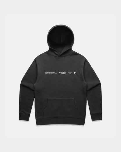 Sueded Slogan Hoodie - Faded Black