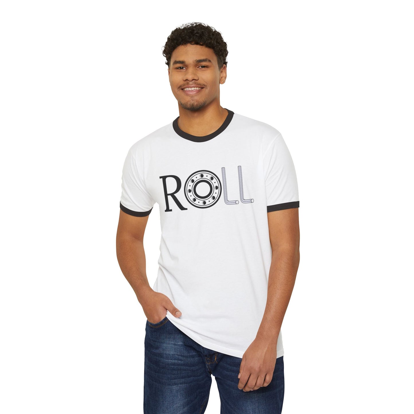 ROLL Unisex Cotton Ringer T-Shirt