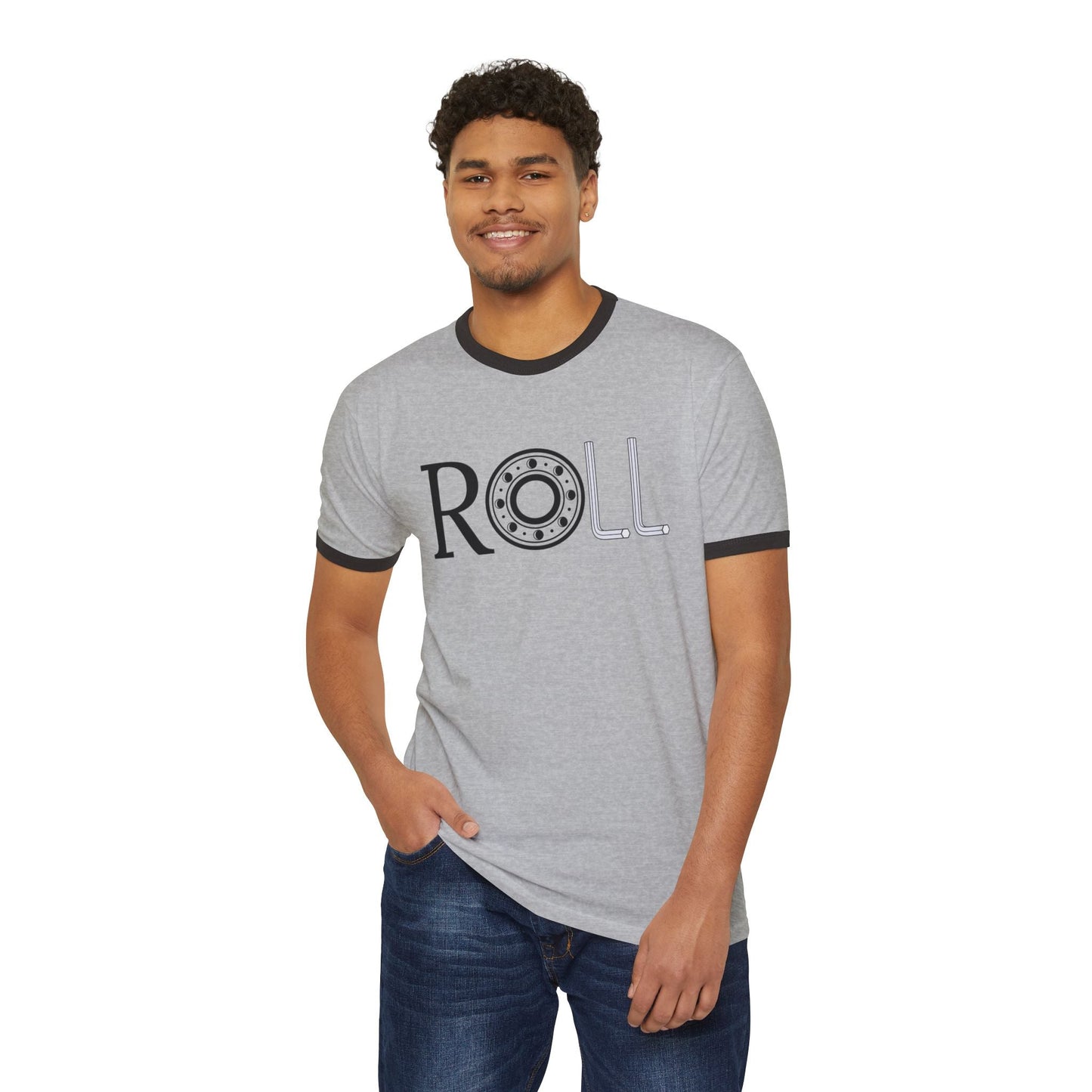 ROLL Unisex Cotton Ringer T-Shirt
