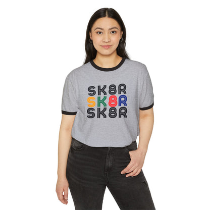 Retro Skater Unisex Cotton Ringer T-Shirt