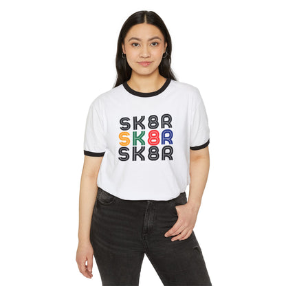 Retro Skater Unisex Cotton Ringer T-Shirt