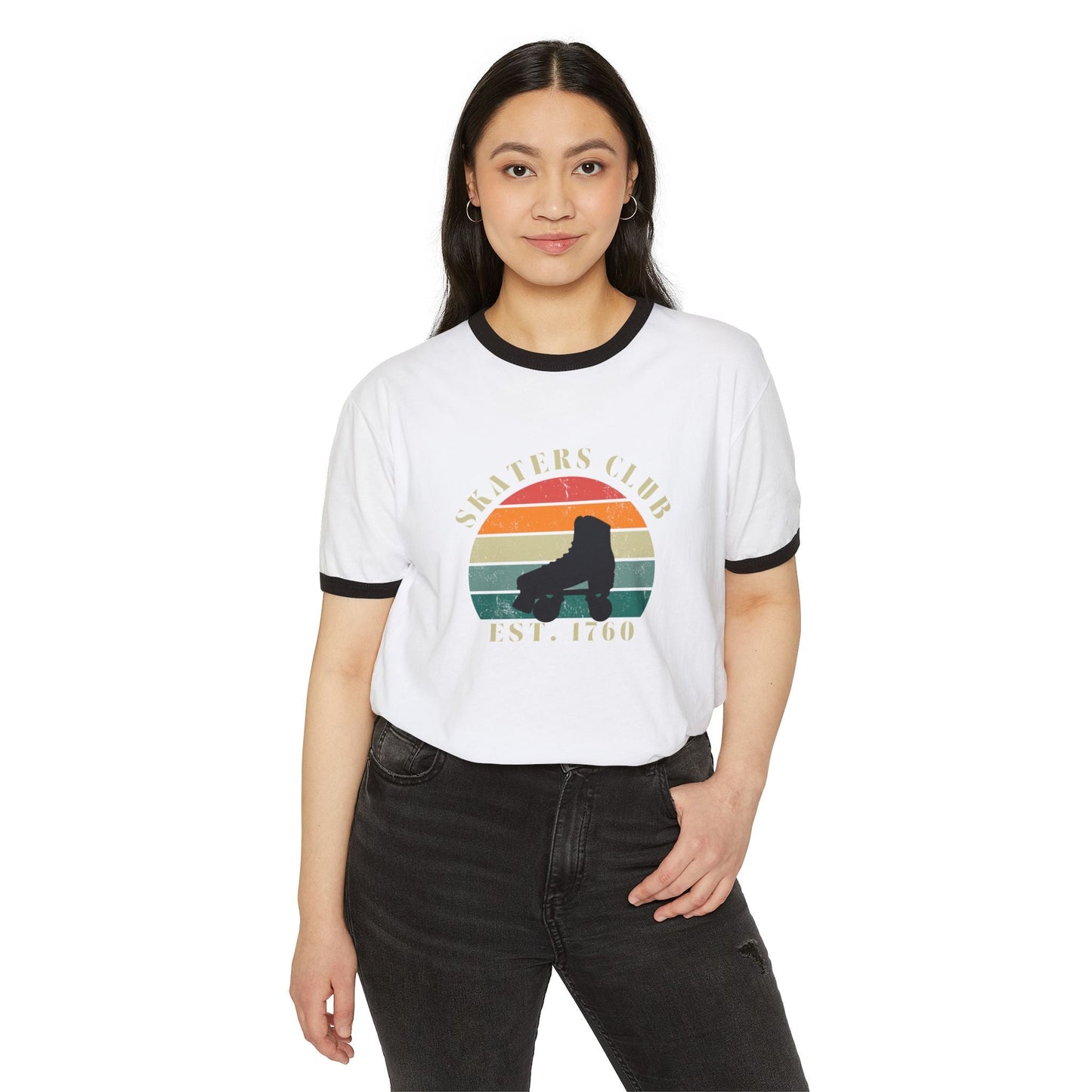 Retro Skaters Club Unisex Cotton Ringer T-Shirt